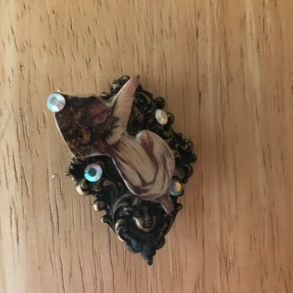 Victorian Angel Cherub Pin Brooch Handmade Vintage - Picture 4 of 8